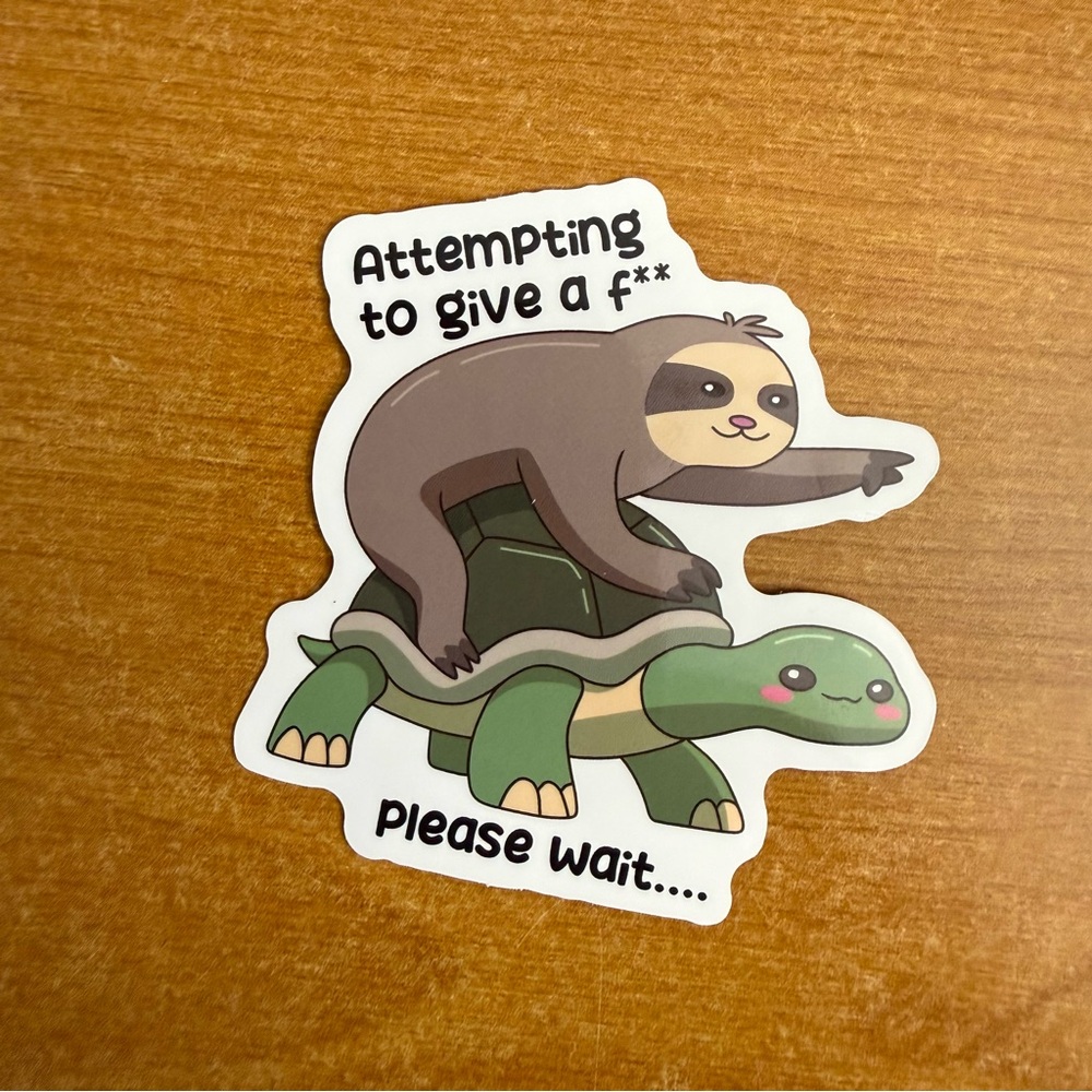 Sloth and Turtle Sticker - Green and‎ Brown